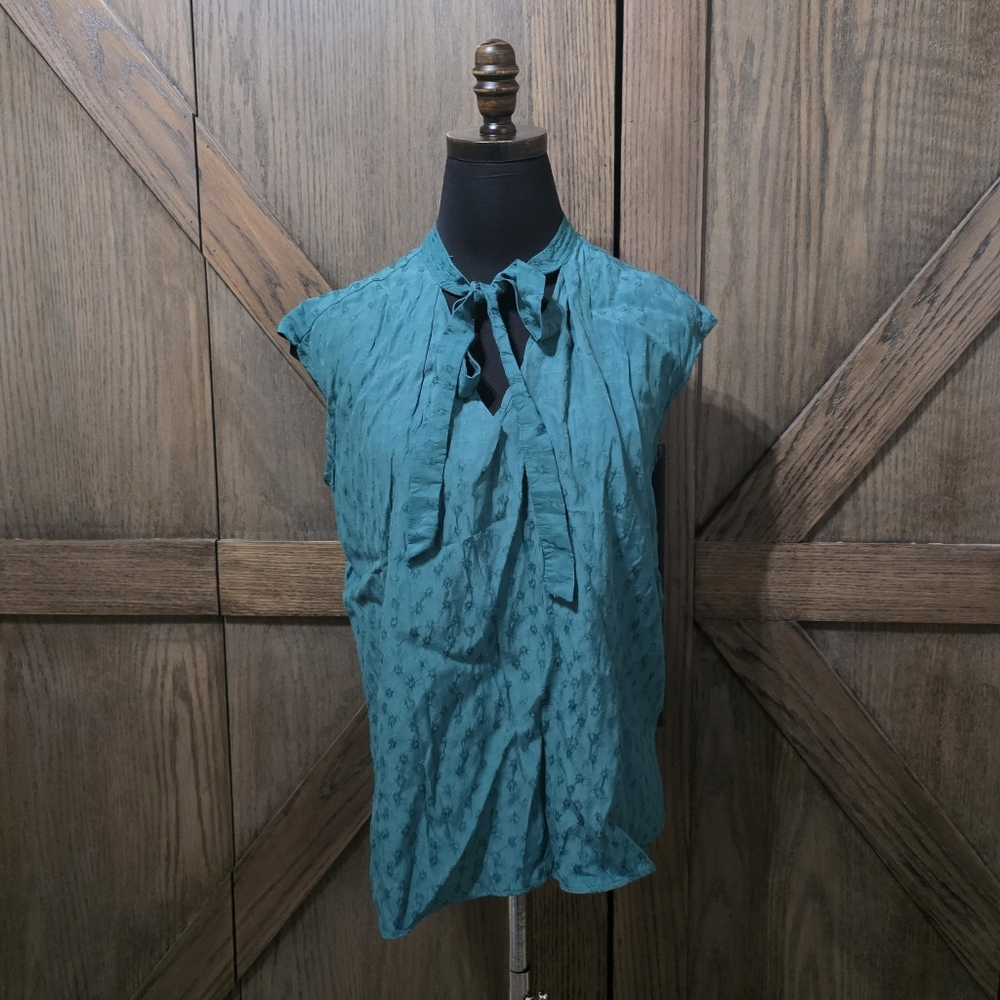 Sandro Teal Sleeveless Blouse